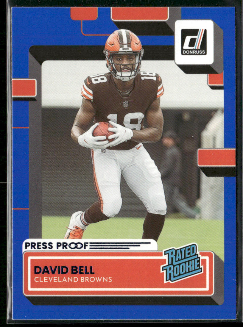 David Bell 2022 Donruss Blue Press Proof #332 RC Cleveland Browns