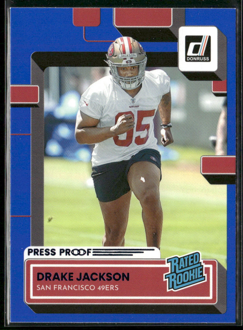 Drake Jackson 2022 Donruss Blue Press Proof #379 RC San Francisco 49ers