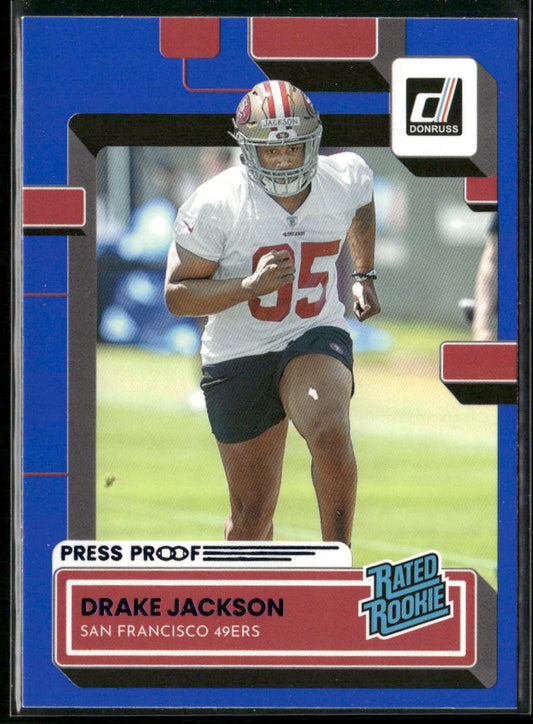 Drake Jackson 2022 Donruss Blue Press Proof #379 RC San Francisco 49ers