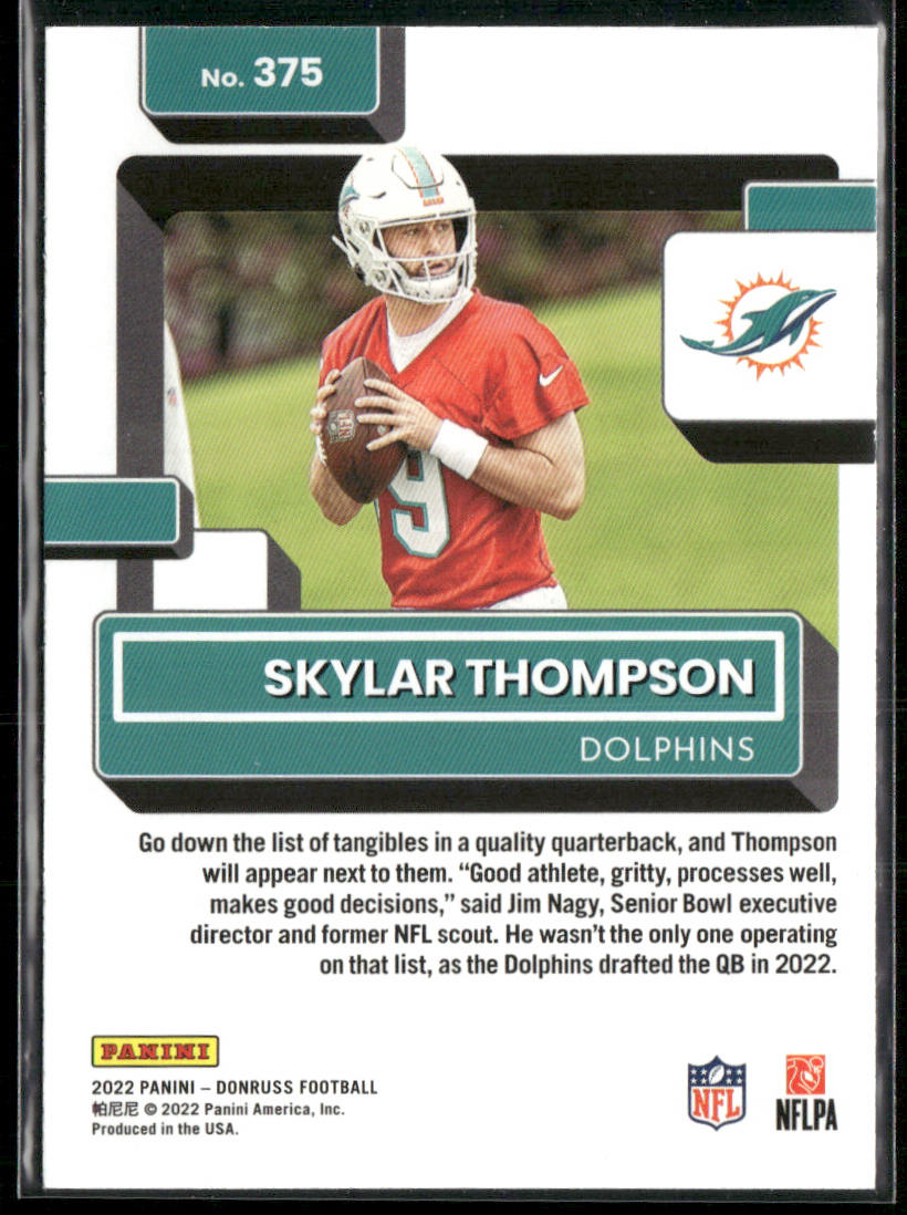 Skylar Thompson 2022 Donruss Blue Press Proof #375 RC Miami Dolphins