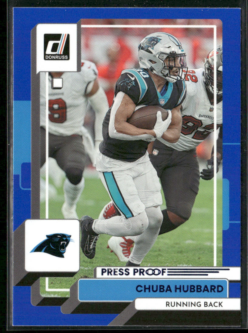 Chuba Hubbard 2022 Donruss Blue Press Proof #238 Carolina Panthers