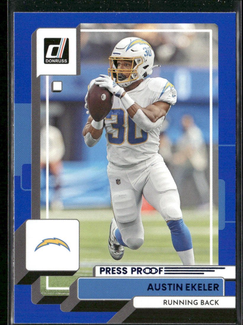 Austin Ekeler 2022 Donruss Blue Press Proof #295 Los Angeles Chargers