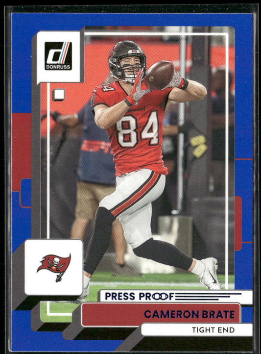 Cameron Brate 2022 Donruss Blue Press Proof #254 Tampa Bay Buccaneers