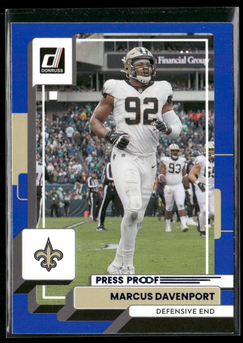 Marcus Davenport 2022 Donruss Blue Press Proof #250 New Orleans Saints