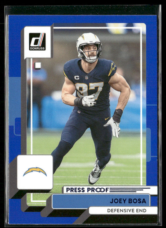 Joey Bosa 2022 Donruss Blue Press Proof #296 Los Angeles Chargers