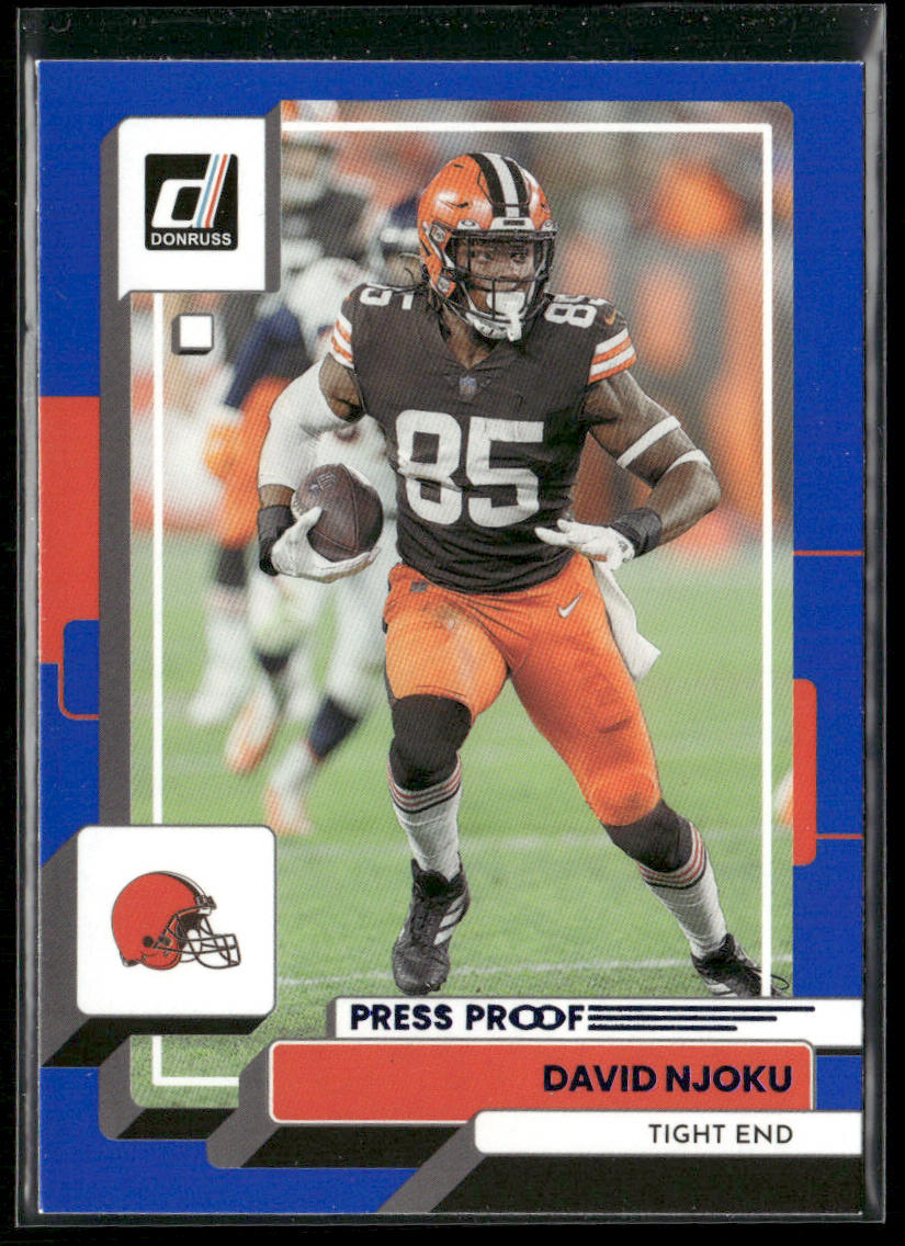 David Njoku 2022 Donruss Blue Press Proof #208 Cleveland Browns