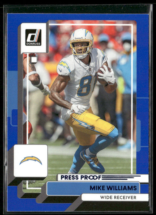 Mike Williams 2022 Donruss Blue Press Proof #292 Los Angeles Chargers