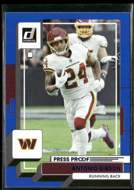 Antonio Gibson 2022 Donruss Blue Press Proof #181 Washington Commanders
