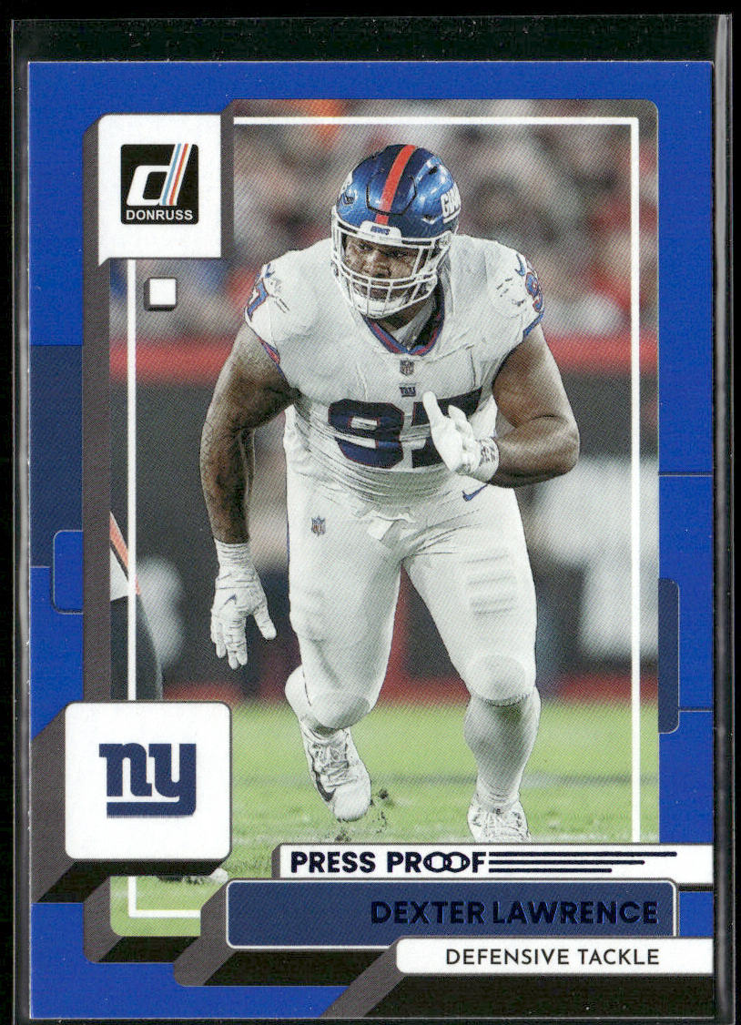 Dexter Lawrence 2022 Donruss Blue Press Proof #166 New York Giants