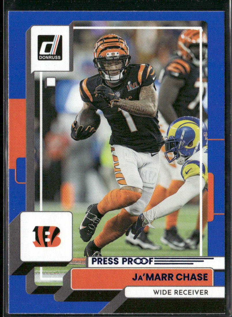 Ja'Marr Chase 2022 Donruss Blue Press Proof #196 Cincinnati Bengals