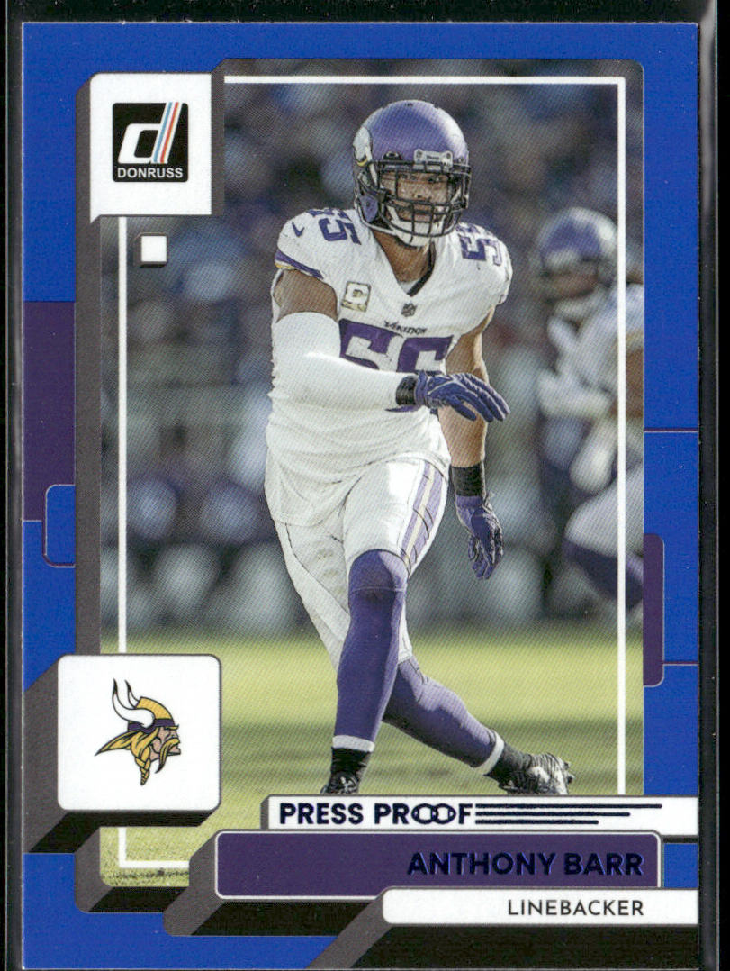 Anthony Barr 2022 Donruss Blue Press Proof #108 Minnesota Vikings