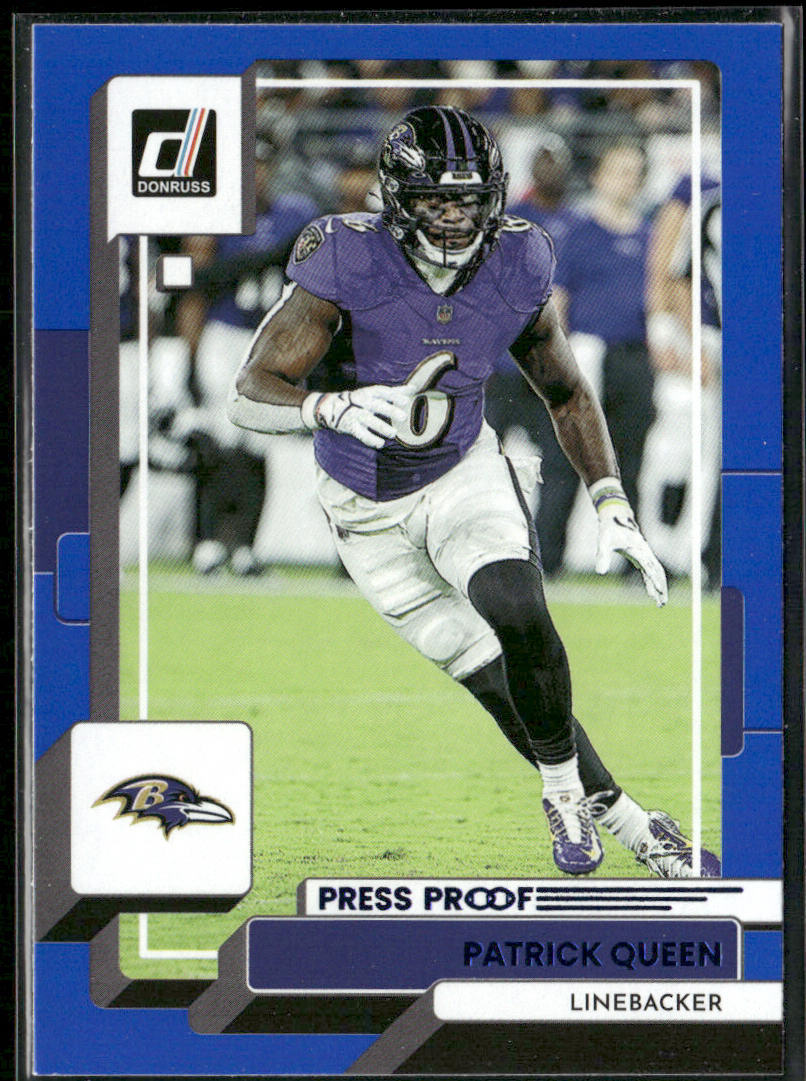 Patrick Queen 2022 Donruss Blue Press Proof #192 Baltimore Ravens