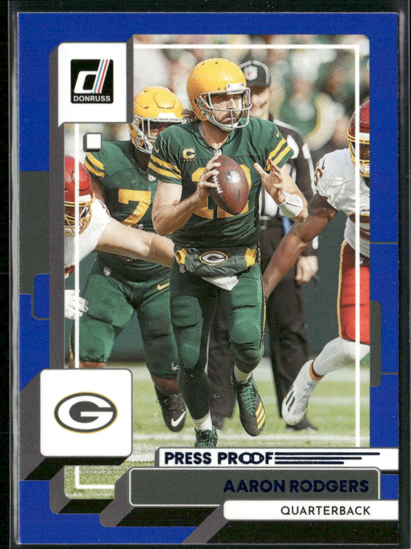 Aaron Rodgers 2022 Donruss Blue Press Proof #97 Green Bay Packers