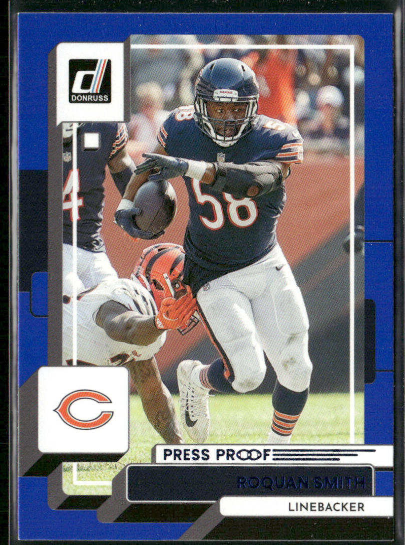 Roquan Smith 2022 Donruss Blue Press Proof #83 Chicago Bears