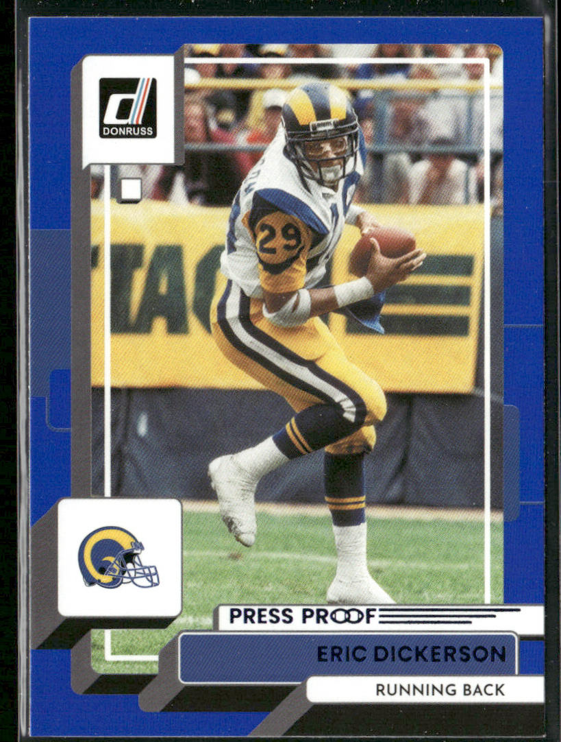 Eric Dickerson 2022 Donruss Blue Press Proof #14 Los Angeles Rams