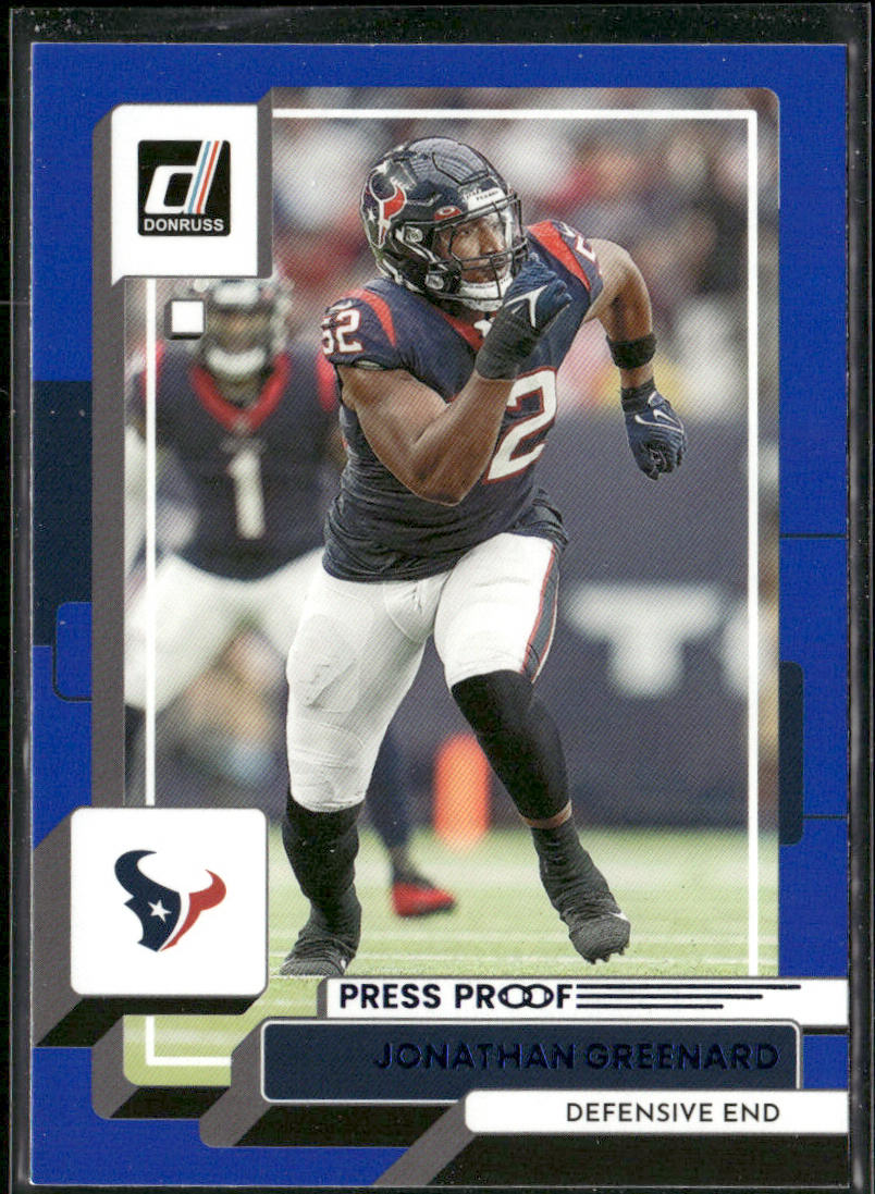 Jonathan Greenard 2022 Donruss Blue Press Proof #43 Houston Texans