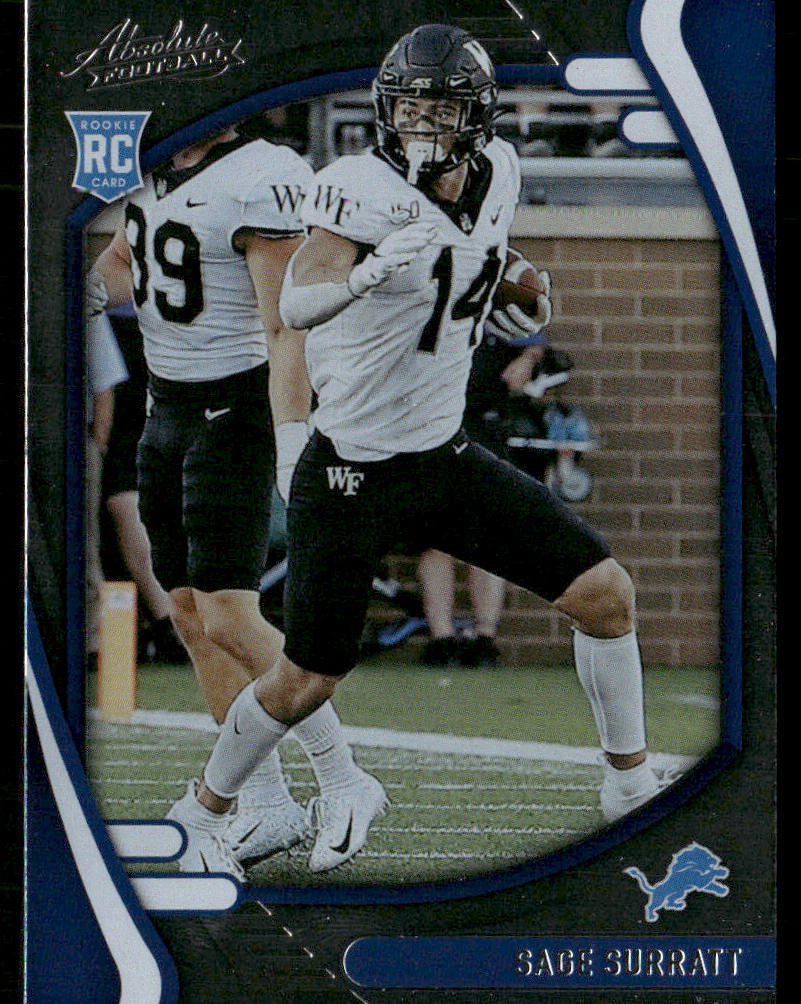 Sage Surratt 2021 Panini Absolute Retail #196 RC Detroit Lions