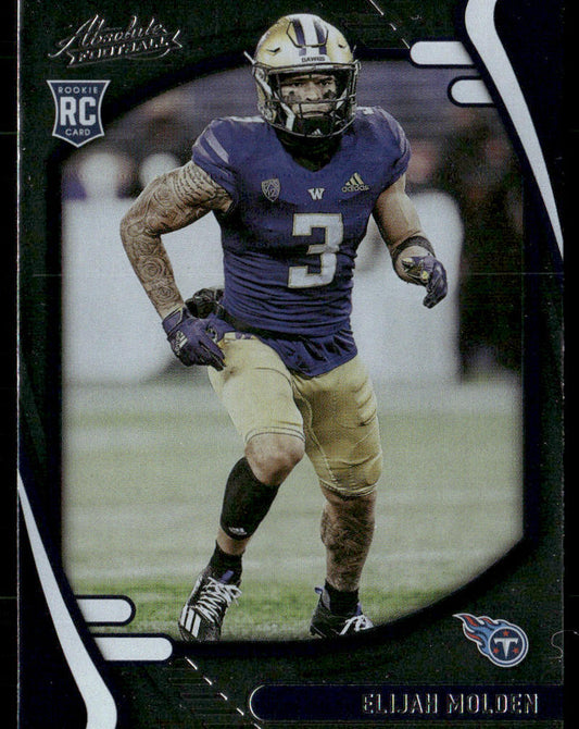 Elijah Molden 2021 Panini Absolute Retail #146 RC Tennessee Titans
