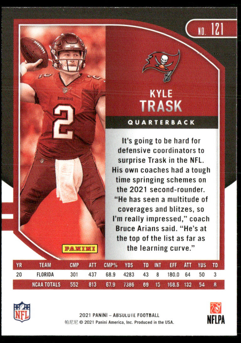 Kyle Trask 2021 Panini Absolute Retail #121 RC Tampa Bay Buccaneers
