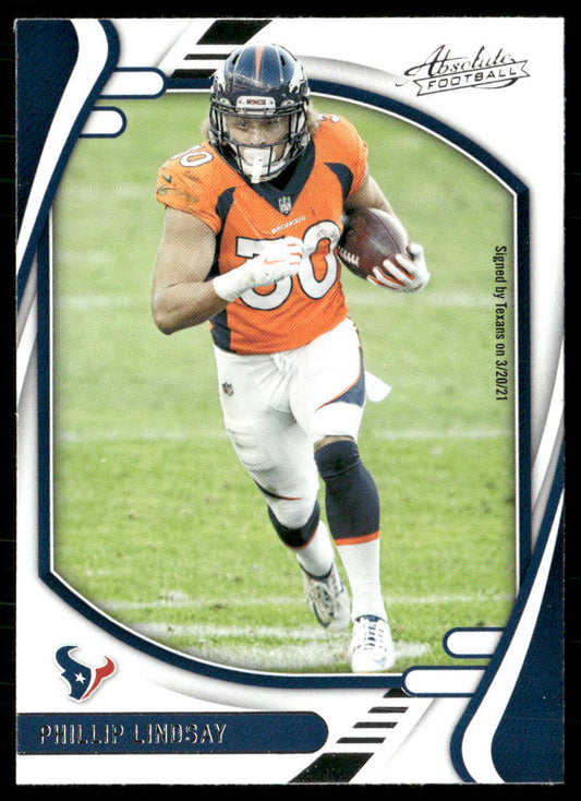Phillip Lindsay 2021 Panini Absolute Retail #55 Houston Texans