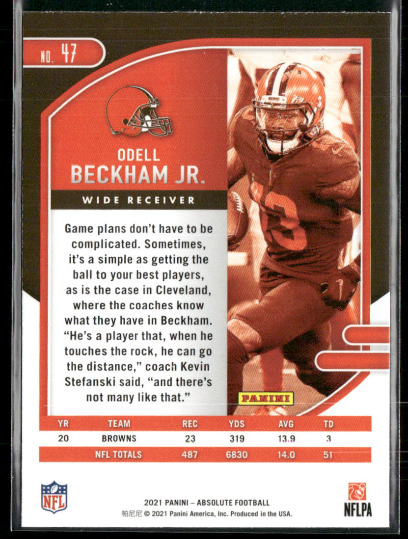 Odell Beckham Jr. 2021 Panini Absolute Green #47 Cleveland Browns