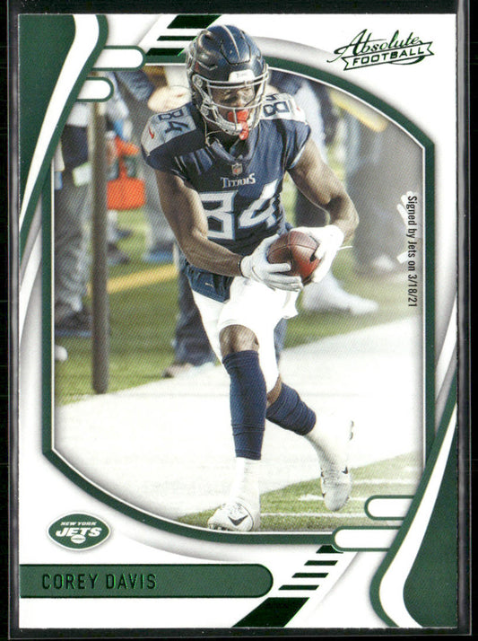 Corey Davis 2021 Panini Absolute Green #88 New York Jets
