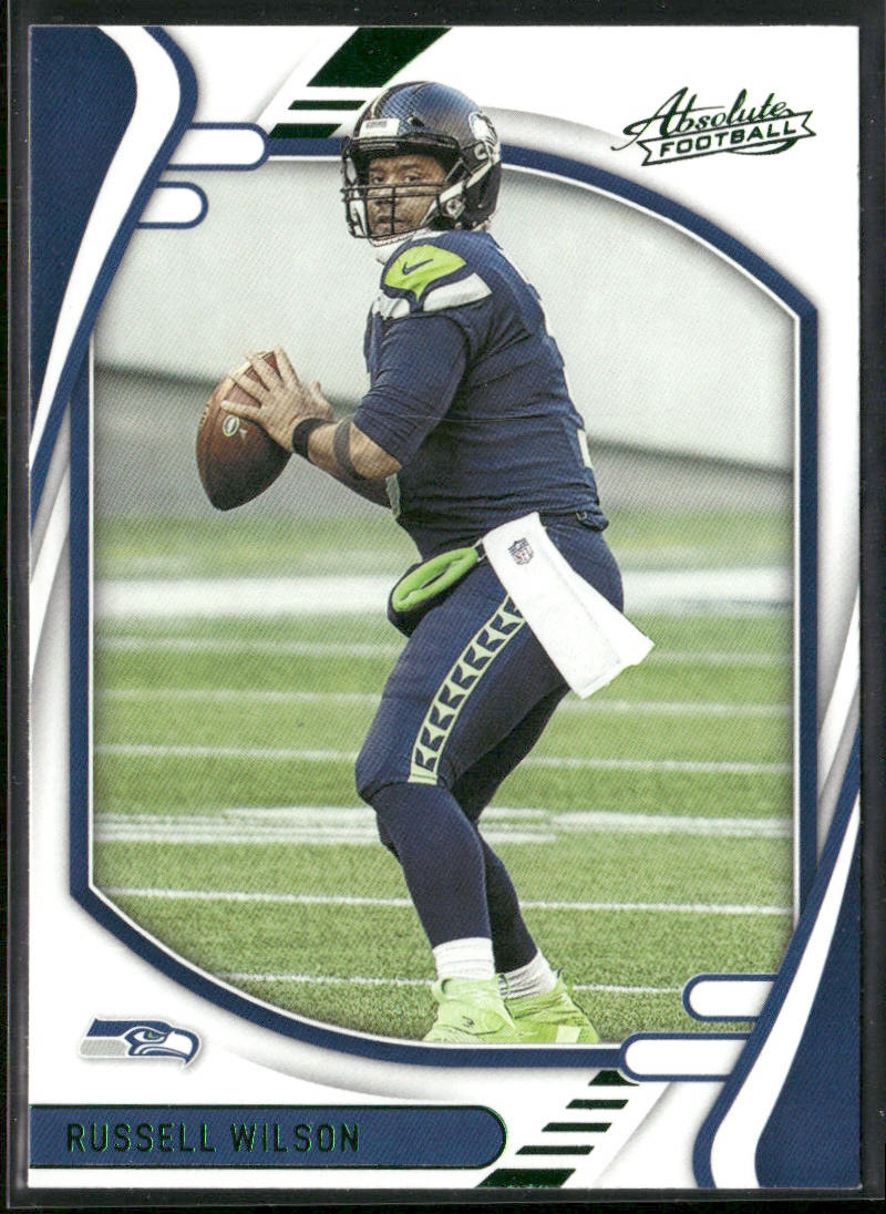 Russell Wilson 2021 Panini Absolute Green #85 Seattle Seahawks