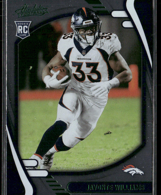 Javonte Williams 2021 Panini Absolute Red #115 Denver Broncos