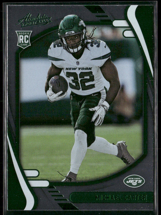 Michael Carter 2021 Panini Absolute Green #129 New York Jets