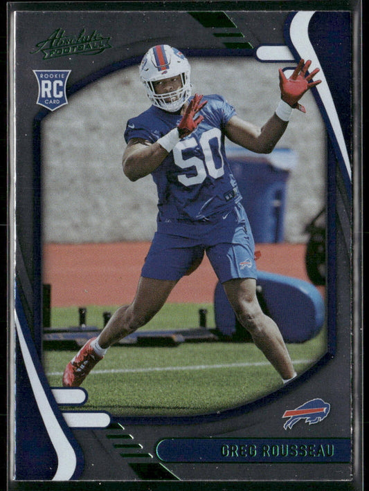 Greg Rousseau 2021 Panini Absolute Green #149 Buffalo Bills