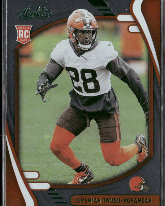 Jeremiah Owusu-Koramoah 2021 Panini Absolute Green #160 Cleveland Browns