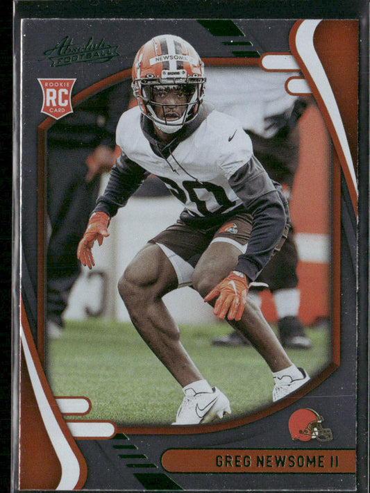 Greg Newsome II 2021 Panini Absolute Green #198 Cleveland Browns