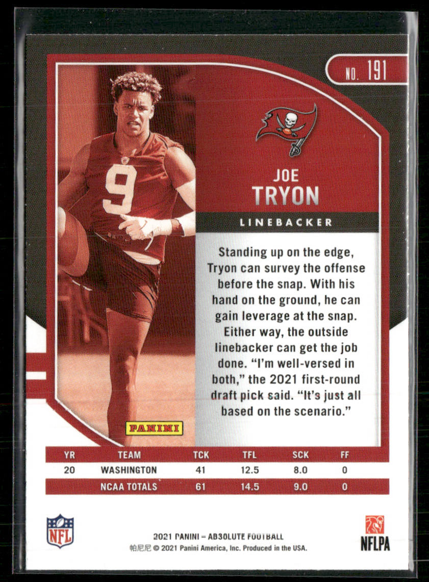 Joe Tryon-Shoyinka 2021 Panini Absolute Green #191 Tampa Bay Buccaneers