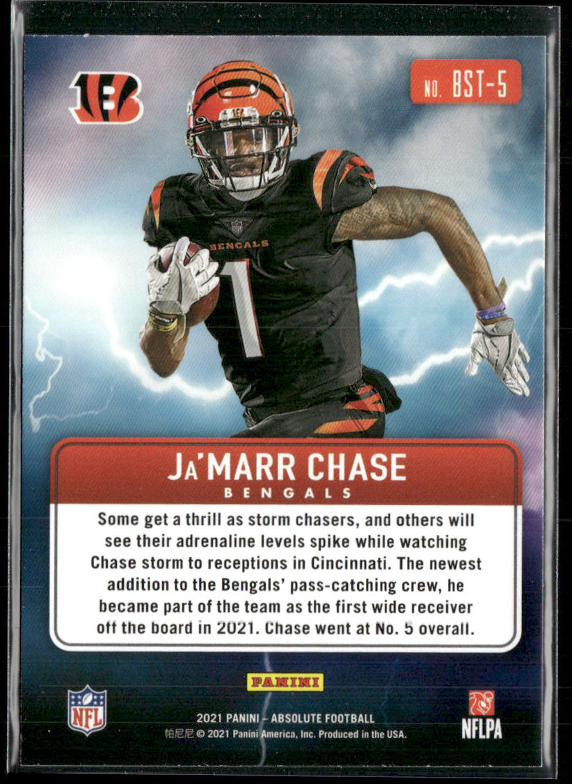 Ja'Marr Chase 2021 Panini Absolute By Storm #BST-5 Cincinnati Bengals