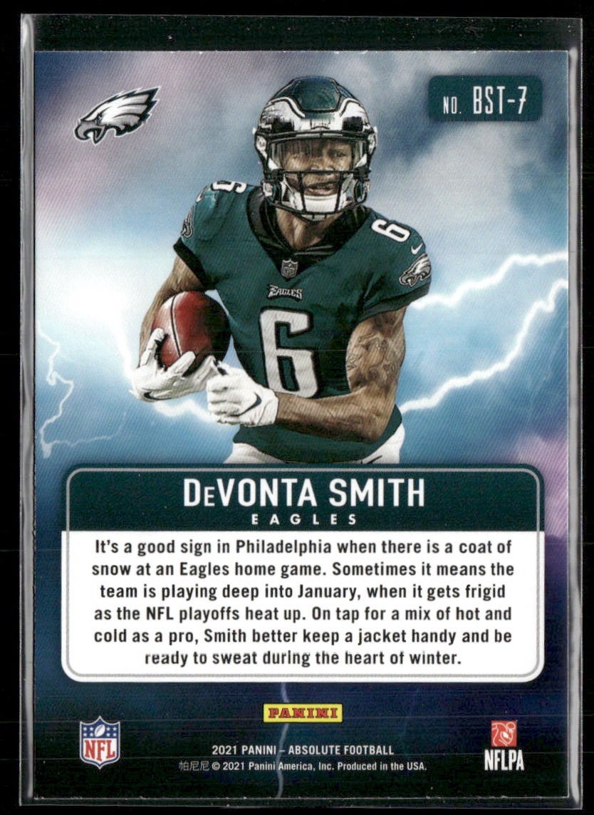 DeVonta Smith 2021 Panini Absolute By Storm #BST-7 Philadelphia Eagles