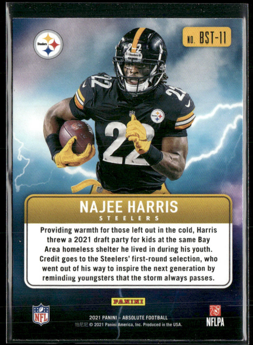 Najee Harris 2021 Panini Absolute By Storm #BST-11 Pittsburgh Steelers