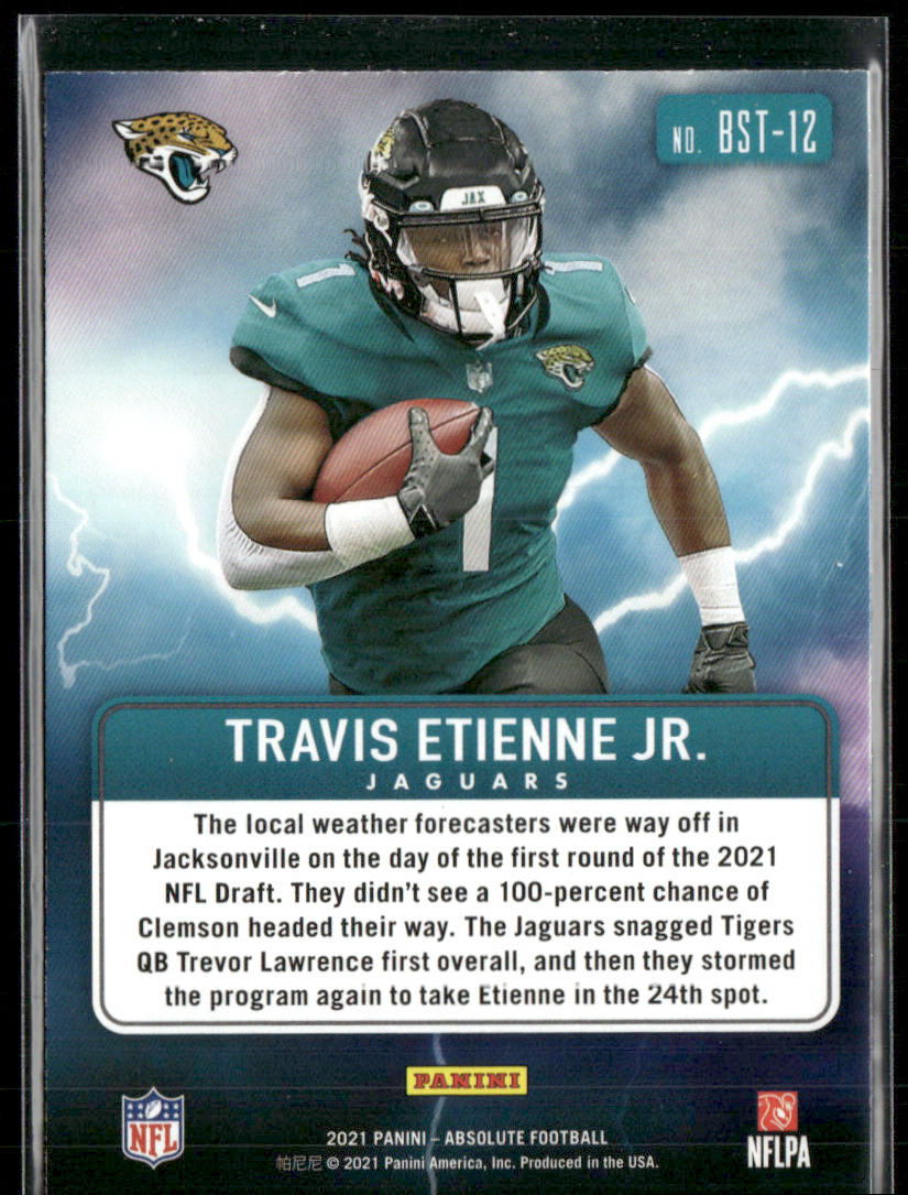 Travis Etienne Jr. 2021 Panini Absolute By Storm #BST-12 Jacksonville Jaguars