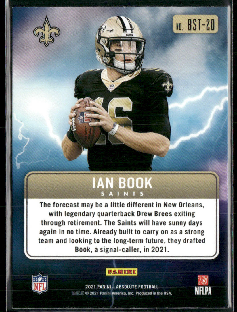 Ian Book 2021 Panini Absolute By Storm #BST-20 New Orleans Saints