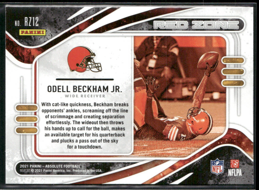 Odell Beckham Jr. 2021 Panini Absolute Red Zone #RZ12 Cleveland Browns