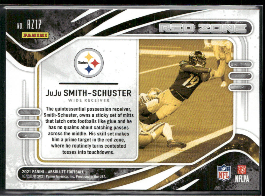 JuJu Smith-Schuster 2021 Panini Absolute Red Zone #RZ17 Pittsburgh Steelers