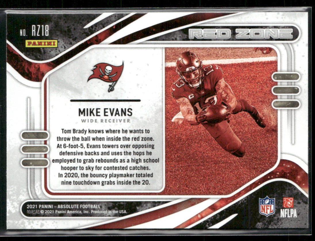 Mike Evans 2021 Panini Absolute Red Zone #RZ18 Tampa Bay Buccaneers