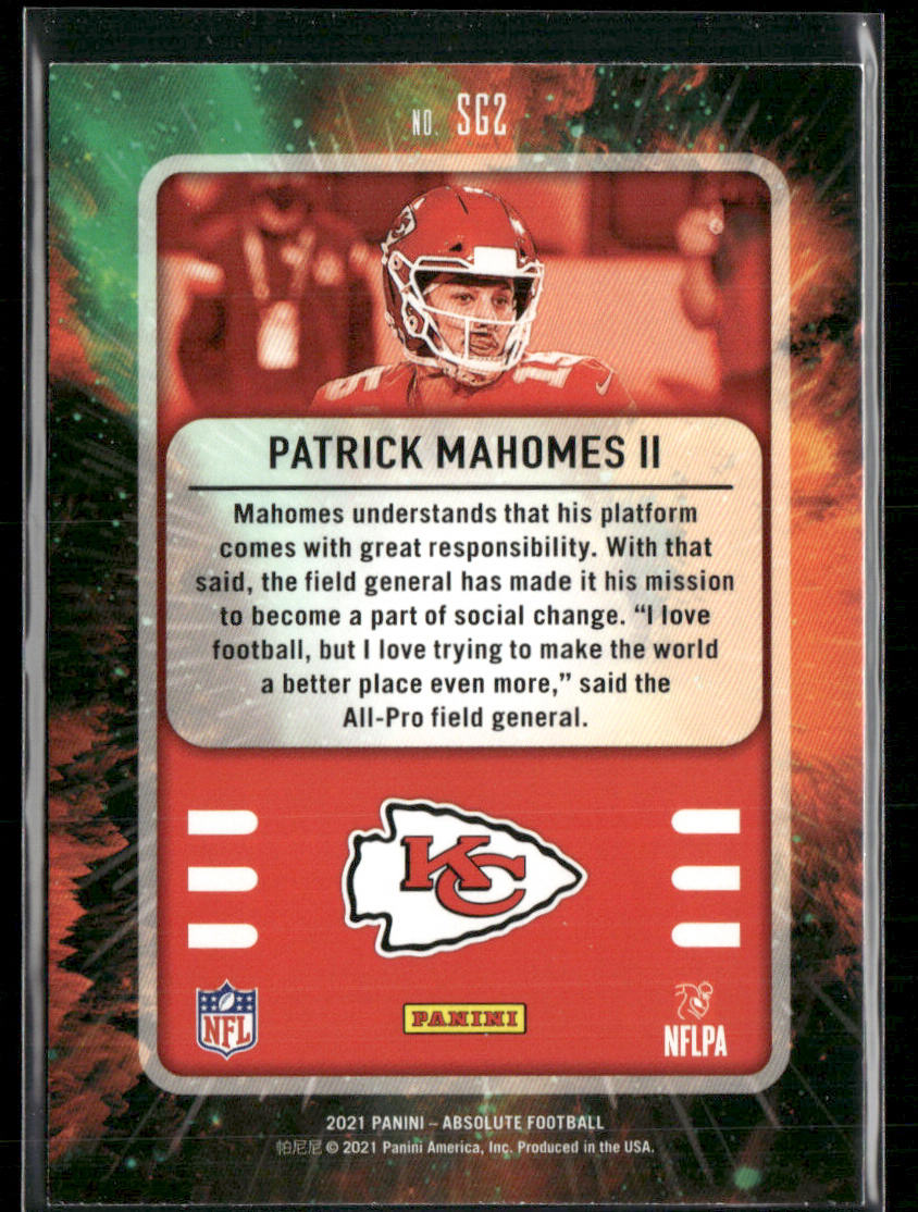 Patrick Mahomes II 2021 Panini Absolute Star Gazing #SG2 Kansas City Chiefs