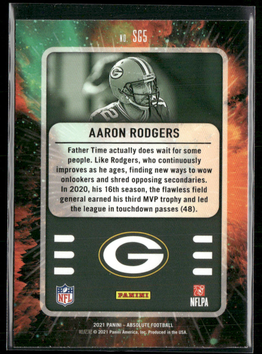 Aaron Rodgers 2021 Panini Absolute Star Gazing #SG5 Green Bay Packers
