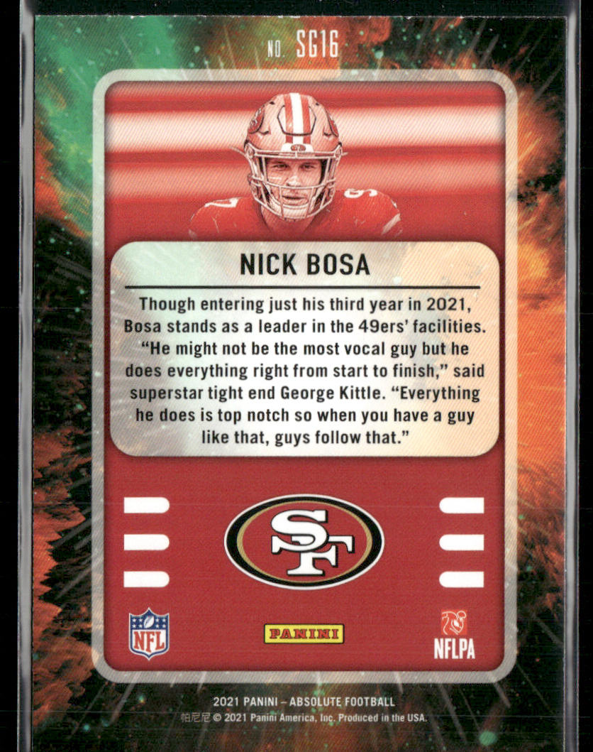 Nick Bosa 2021 Panini Absolute Star Gazing #SG16 San Francisco 49ers
