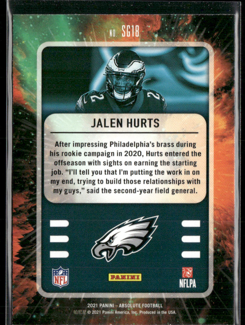 Jalen Hurts 2021 Panini Absolute Star Gazing #SG18 Philadelphia Eagles