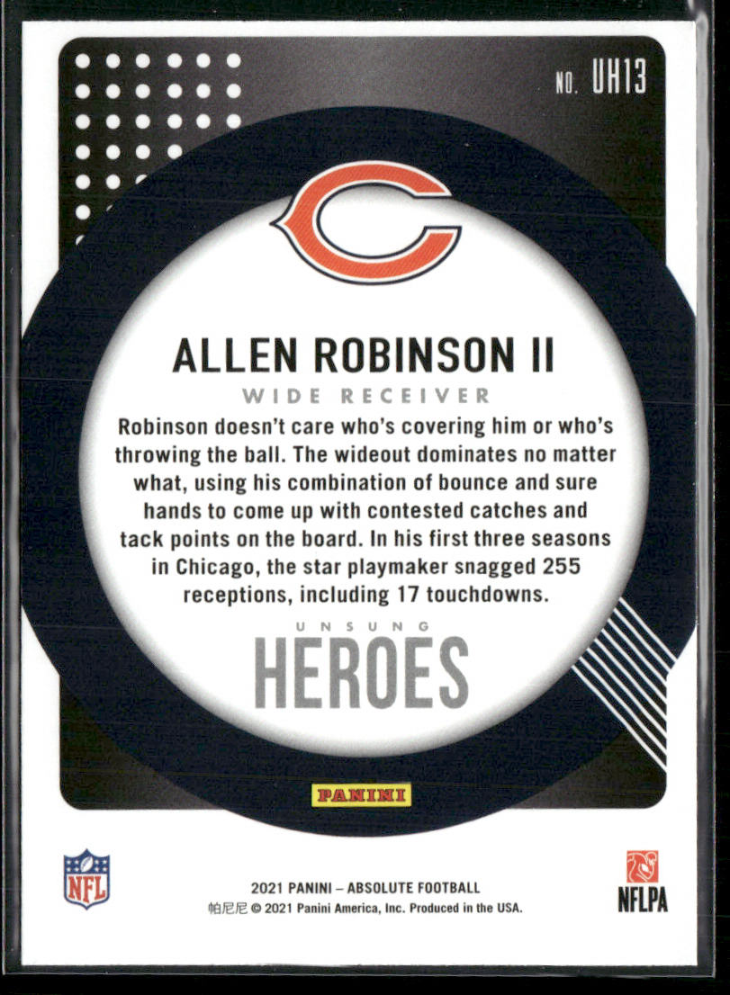 Allen Robinson II 2021 Panini Absolute Unsung Heroes #UH13 Chicago Bears