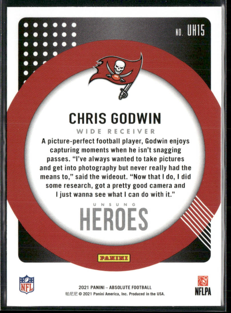 Chris Godwin 2021 Panini Absolute Unsung Heroes #UH15 Tampa Bay Buccaneers