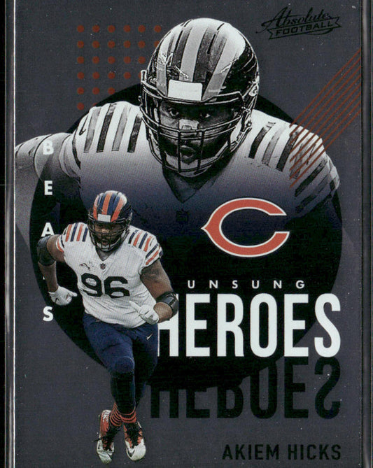 Akiem Hicks 2021 Panini Absolute Unsung Heroes #UH16 Chicago Bears