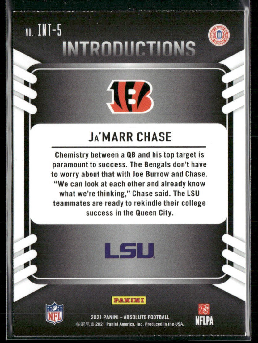 Ja'Marr Chase 2021 Panini Absolute Introductions #INT-5