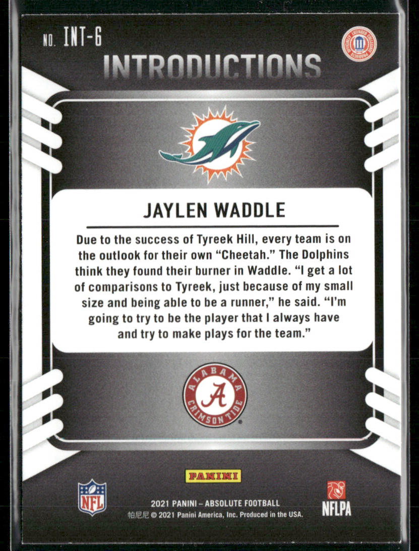 Jaylen Waddle 2021 Panini Absolute Introductions #INT-6